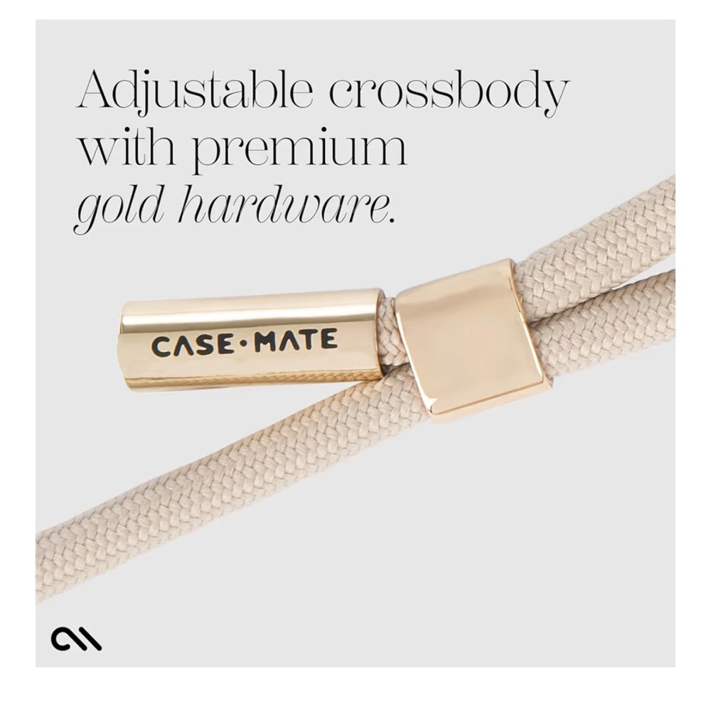 New Case Mate Phone Crossbody Taupe Rope Strap - Picture 4 of 9